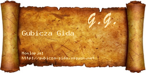 Gubicza Gida névjegykártya